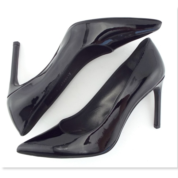 New STUART WEITZMAN Black Patent Leather Classic Heel Pumps 9 - Picture 6 of 8